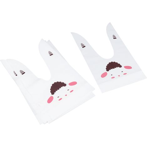 Treat Bags 50Pcs EVA Long Ear Snack Bag 9.1x5.3 Inches Gift Bags for DIY Baking PackagingLamb