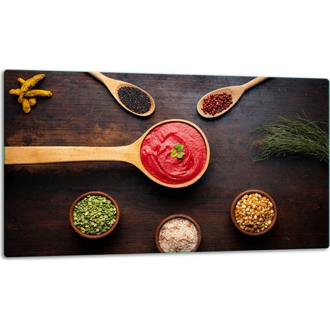 Planche à découper en verre 52x30 épices (1/5)