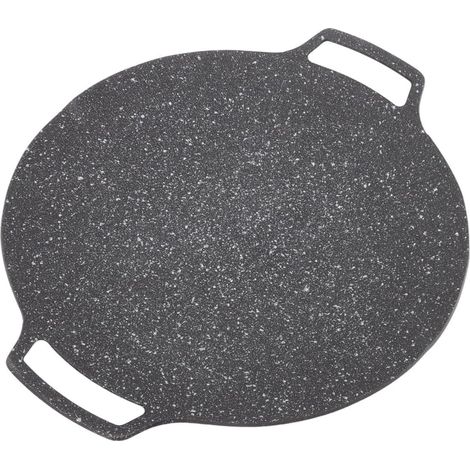 Poêle à griller, 35 cm en fer avec revêtement antiadhésif, plaque de cuisson multifonctionnelle pour viande, crêpes, côtes levées sur poêle chauffante pour la maison (1/5)