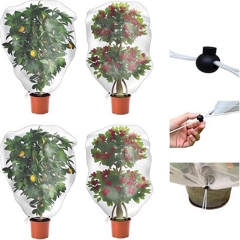 Filet anti-oiseaux pour jardin, filet de protection pour plantes avec cordon de serrage (0,8 x 1 m), filet de jardin pour tomates, agrumes, myrtilles, protège les fruits, les légumes et les fleurs des (1/5)