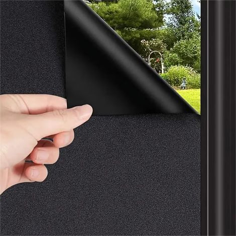 Blackout window film, easy to cut, 40 x 100 cm, electrostatic adsorption, UV protection, removable, frosted window film. (1/5)