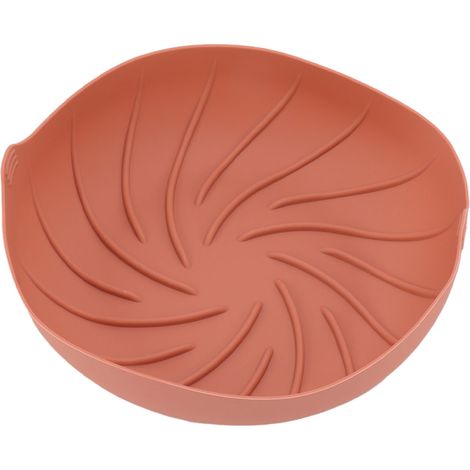 Doublure en silicone pour friteuse, résistante à la chaleur, panier à friteuse rond réutilisable, en silicone rose rouge pour la cuisine.