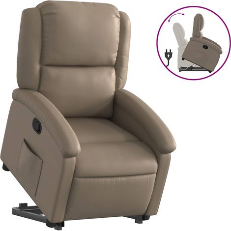 Maison Exclusive - Sillón reclinable elevable cuero artificial color capuchino (1/5)