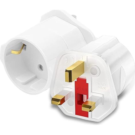 Adaptador de Enchufe de Europeo a Enchufe UK  Blanco (1/5)