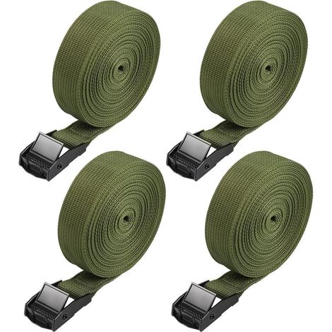 Spanngurt Zurrgurt Klemmschloss 5m 4 Stück 500cm 4er Pack Grün (1/5)