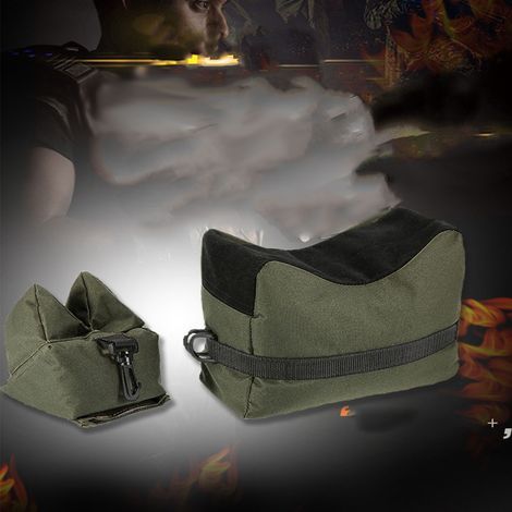 Sac de sable de tir extérieur robuste, support de fixation et repose-canon vert pour tir de précision (1/5)