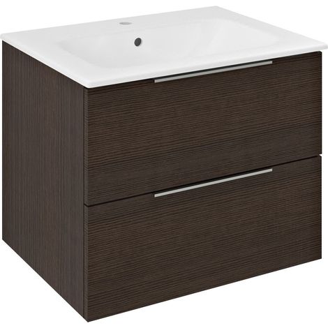 CIRASA Meuble sous-vasque 59,2x52x46cm, Pin Rustique