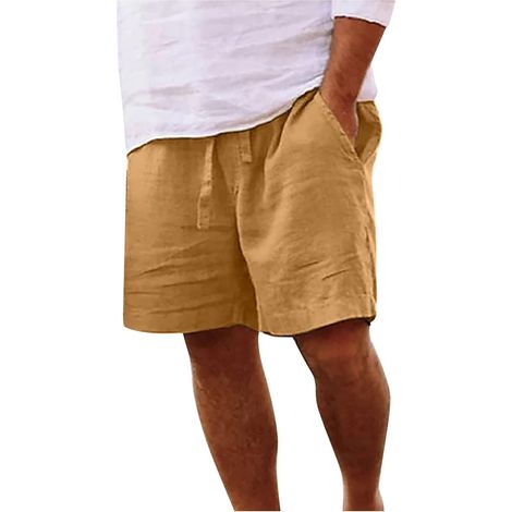 Short Homme Été Pantalon Sport Casual Cargo Shorts à Cordon Coupe Jogging Outdoor Pantalon de Randonnée Élastique Taille Coton Chino Short de Course avec Poches (1/5)