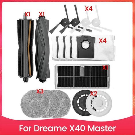 Kit de 16 pièces pour aspirateur X40 Master : brosse, filtre, sac à poussière et support pour lingette. Pièces de rechange (1/5)