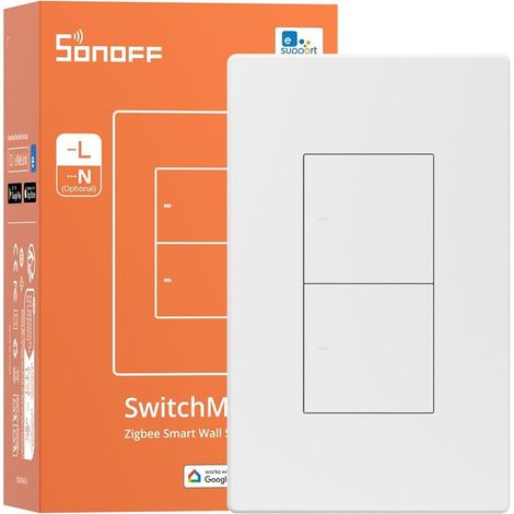 Sonoff SwitchMan ZBM5 Interruttore da Parete Bianco Smart Zigbee  Dimensione: 2 Pulsanti (1/3)