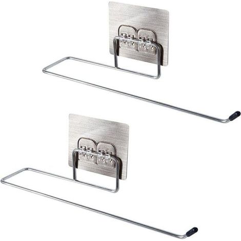 HONORNIC - Lot de 2 porte-rouleaux d'essuie-tout, en acier inoxydable, extra résistant, argenté