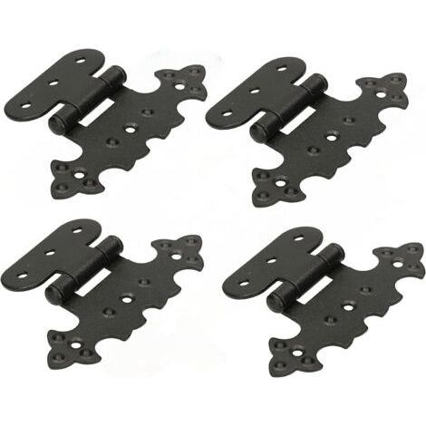Lot de 4 charnières décoratives pour armoire asymétriques rétro Noir antique-NANOTEH (1/5)