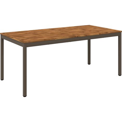 Mesa de cena de jardín Natural y Café 147 x 88,5 x 75 cm vidaXL