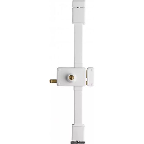 THIRARD - Serrure en applique Horga à tirage pour porte d'entrée, droite, 3 pts, Transit2 Ø23mm, blanc, 4 clés - THIRARD