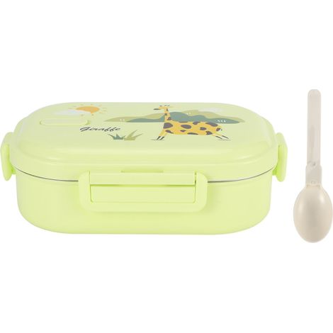 Boîte repas isotherme étanche en acier inoxydable Bento japonais pour enfants contenant déjeuner vert (1/5)