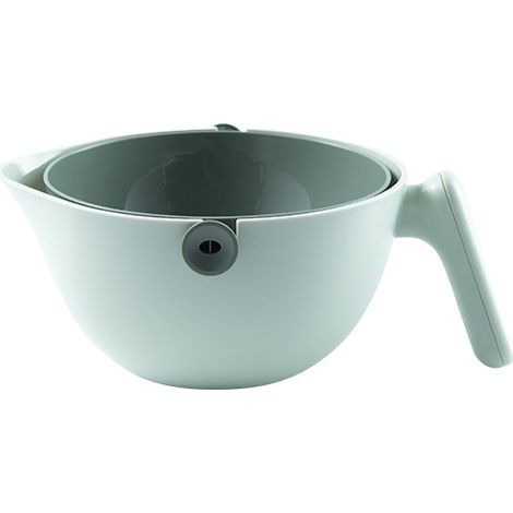 Passoire de cuisine 1 pièce avec bol, grise, avec poignée et panier amovible - Verte - 1 pièce
