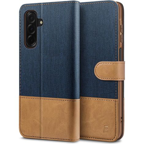 Coque pour Samsung A26 5G, Etui pour Samsung Galaxy A26 5G Housse en Cuir de Protection, Portefeuille en Cuir Polyuréthane, Crochet, Pochette pour Monnaie, Fermeture Magnétique, Bleu (1/5)