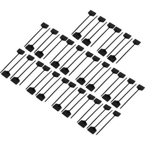 Bardusch-50 pcs éléments nylon 3×120 mm autobloquants pour câble, étiquette fil noir, connecteurs cordon marqueur (1/3)