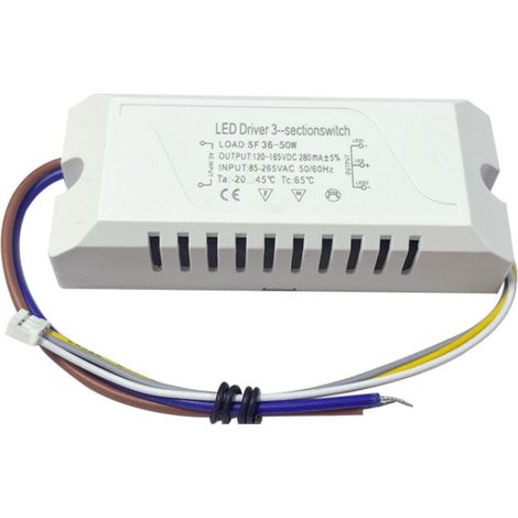 Adaptateur secteur pour plafonnier LED tricolore blanc 36-50W à large plage de pression (1/5)