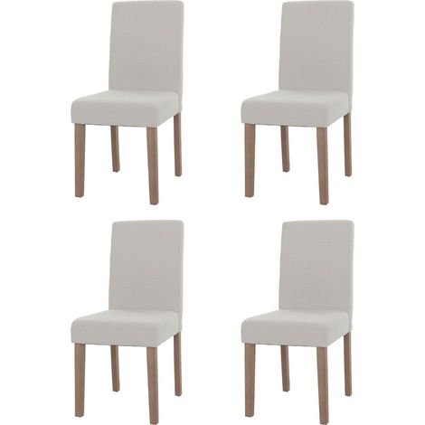 Set 4x sedie Littau tessuto bouclè soggiorno cucina sala da pranzo 90x42x50cm legno avorio
