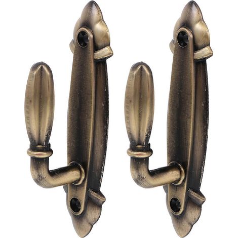 Lot de 2 crochets muraux décoratifs en alliage d'aluminium pour rideaux et vêtements, résistants.-11.5x4.2cm (1/3)