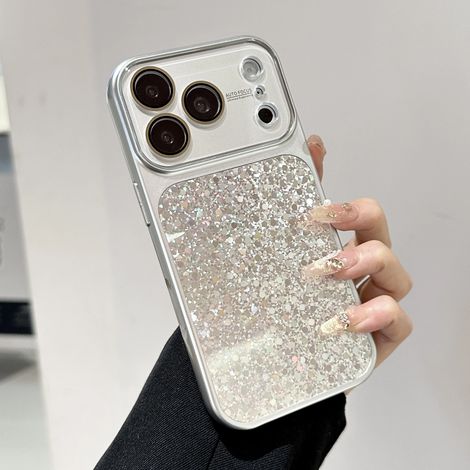 Coque de téléphone brillante en forme de cœur (iPhone 15), protection antichoc avec cadre (1/5)