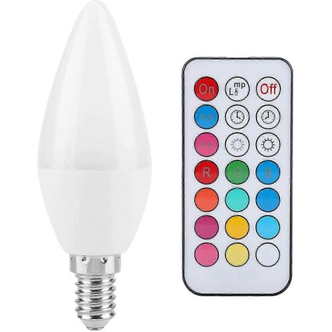 Ampoule LED 3W multicolore à changement de couleur avec télécommande - Culot E14 RGB et blanc froid, AC85-265V - (1/5)