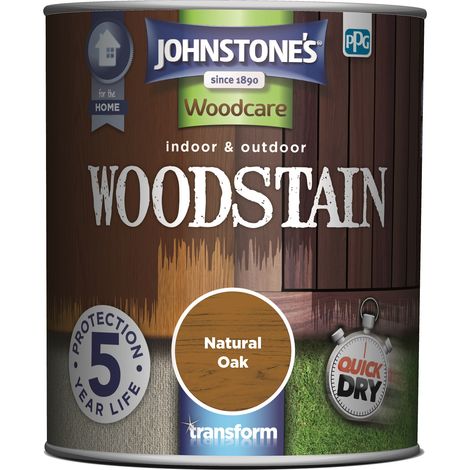 Johnstones Woodcare Indoor and Outdoor Woodstain Paint - 750ml - Natural Oak