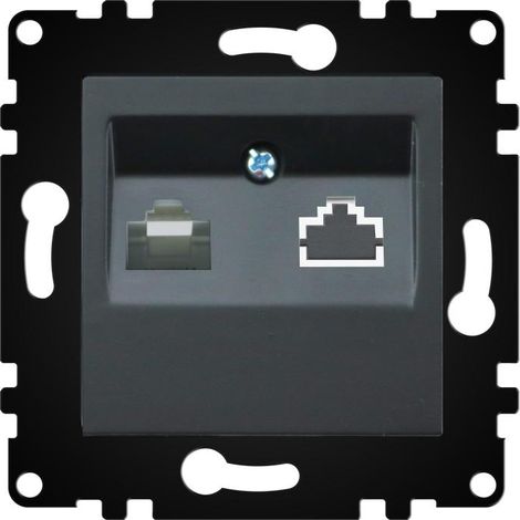 Módulo Empotrable Toma Teléfono Negro IP20 Serie wLux  Negro  | IluminaShop