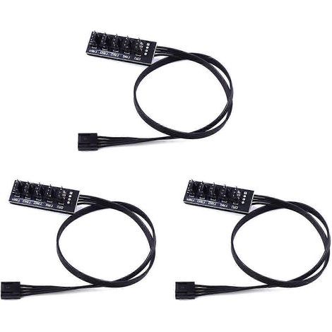 Adaptateur de câble d'extension pour ventilateur CPU. boîtier PC. refroidisseur. 3 x 40 cm. 1 vers 5. Molex TX4 PWM. contrôleur (1/5)