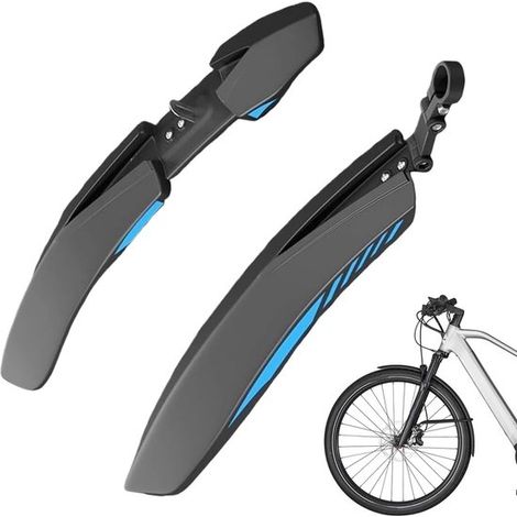 Guardabarros para bicicleta，Guardabarros trasero y protección para bicicletas de montaña de 24，26 y 27,5 pulgadas，Negro-azul (1/4)
