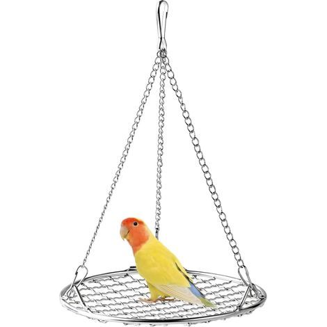 Bird Swing, Stainless Steel Hanging Perch, Resting Nest for Parakeets and Lovebirds (1/5)