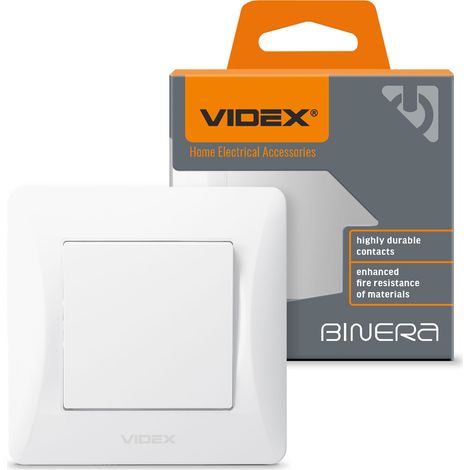 Interrupteur encastré simple Videx Binera 10A blanc (1/5)