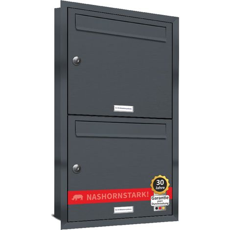 2er Briefkasten Anlage Unterputz Montage RAL 7016 Anthrazit (1/5)