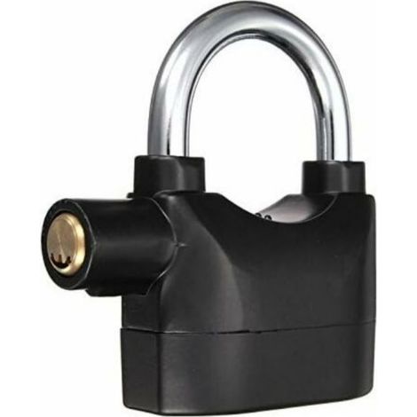 Cadenas alarme avec sirène sécurité vélo moto cadenas noir (1/4)