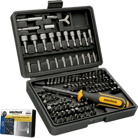 Set Punte, Manico e Adattatori 1/4" Valigetta 122 Pezzi. Bersaglio Cromo Vanadio