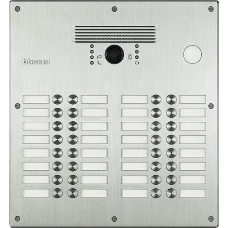 Platines monobloc antivandales à bouton poussoir Linea 300 pour 21 à 32 appels façade Alu (308005) (1/2)
