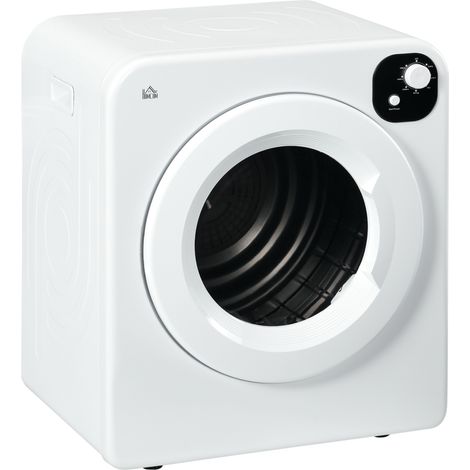 HOMCOM 6kg Vented Tumble Dryer, Freestanding, Wall Mounted, Stackable, Portable Dryer with 7 Programmers White (1/5)