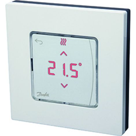 Danfoss Termostato de ambiente de superficie Icon Funk Funk, Funciona con batería, Pantalla LED, Aufp, 088U1081