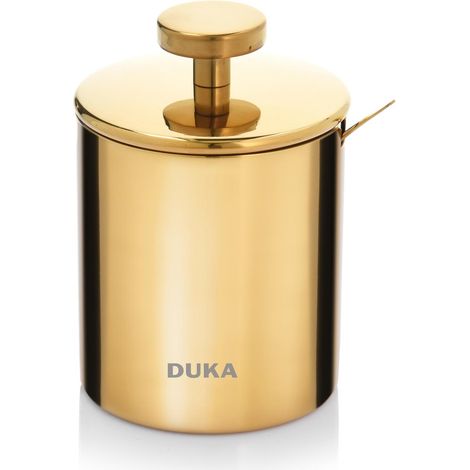 Zuckerdose mit Löffel, 250 ml, Goldstahl, Barista-Duka (1/5)
