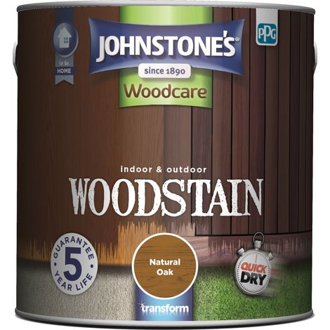 Johnstones Woodcare Indoor and Outdoor Woodstain Paint - 2.5L - Natural Oak