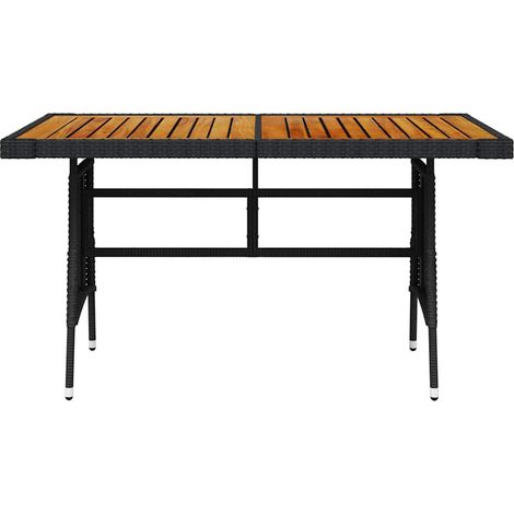 Maison Exclusive - Gartentisch Schwarz 130x70x72cm Poly Rattan & (1/4)