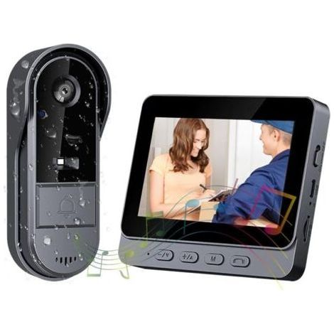 1080P waterproof outdoor wireless doorbell – 4.3-inch IPS screen – 170° HD camera – Infrared night vision – 1000 mAh battery life (1/4)