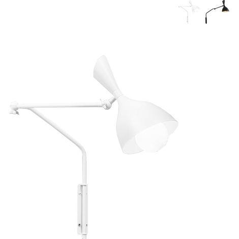 Metall-Wandleuchte mit schwenkbarem Lampenschirm im Industriedesign Morgan - Weiß (1/3)