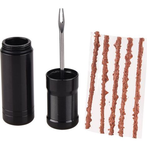 Kit de reparación neumáticos sin cámara bicicletas montaña carretera: reparación rápida pinchazos desinflados, parchear 10 tiras reparación goma (1/5)