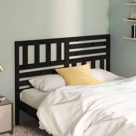 Tête de lit magnifique - Armoire de Tête de lit pour Chambre - Noir 166x4x100 cm Bois massif de pin -86449 (1/5)