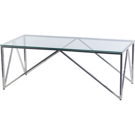 Silberner Couchtisch aus Edelstahl 120 x 60 x 45 cm