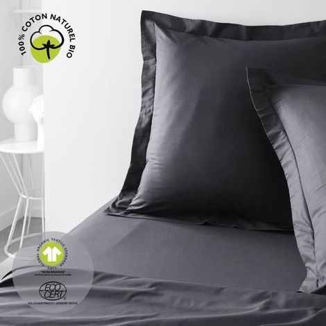 Taie d'oreiller - TODAY - 63 x 63 cm - Coton bio - Certifié oeko-Tex - Volant 5 cm (1/4)