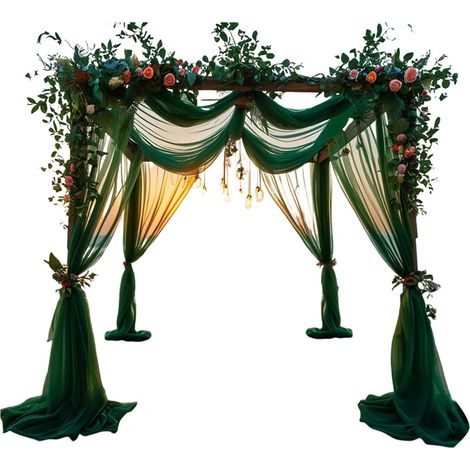 Rideau en mousseline transparente, arche de mariage, drapé, rideau en tissu, filet, réplique élégante pour cérémonie de mariage, fête d'anniversaire, réplique de fond polyvalente (1/5)