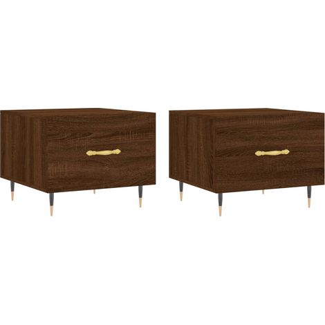 Maison Exclusive - Couchtische 2 Stk. Braun Eichen-Optik 50x50x40
